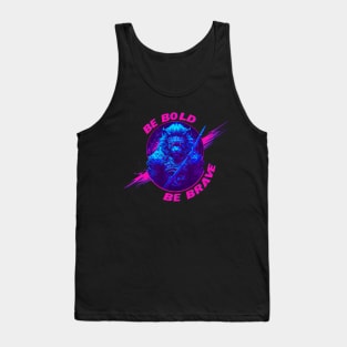 Synthwave Samurai Lion - Be bold Be brave Tank Top